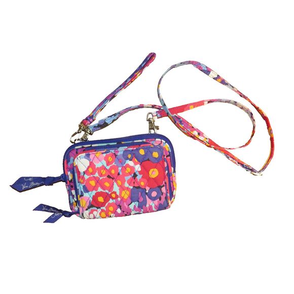 Vera Bradley Floral Multi Small Crossbody Wallet Purse Wristlet Bag - Picture 11 of 11